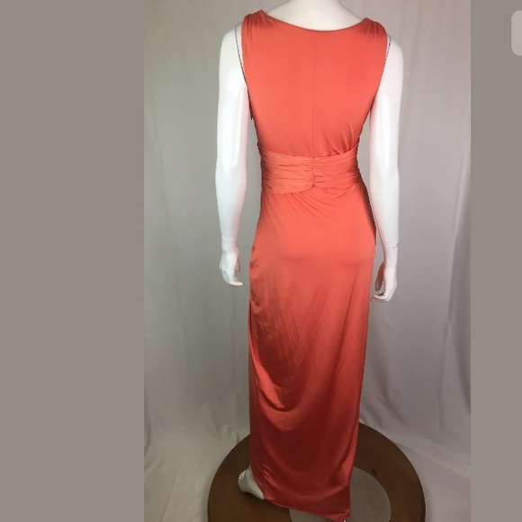 Marciano Draped Jersey Ruched Maxi Faux Wrap Dress - Picture 4 of 8